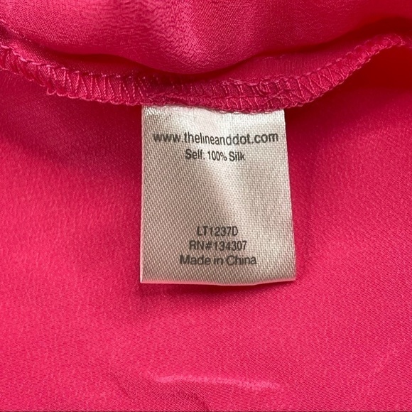 Line & Dot Revolve Top Blouse Silk Barbie Button Office Career Date Cocktail New - Picture 10 of 11